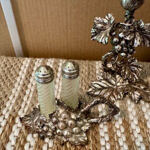 Silver Grape Vine Salt and Pepper Shakers